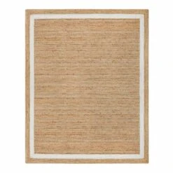 (B728) Kinsey Natural Border Area Rug, 8x10