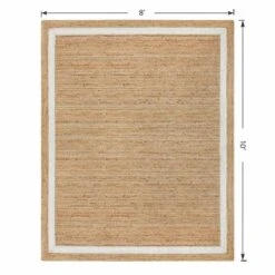 (B728) Kinsey Natural Border Area Rug, 8x10 -Home Decor Store b728 kinsey natural border area rug 8x10 5