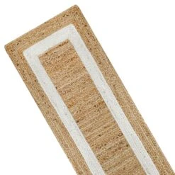 (B728) Kinsey Natural Border Runner, 2x7 -Home Decor Store b728 kinsey natural border runner 2x7 4