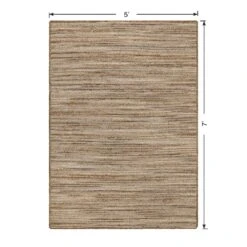 (B729) Ty Pennington Kensie Natural Striped Jute Area Rug, 5x7 -Home Decor Store b729 ty pennington kensie natural striped jute area rug 5x7 5