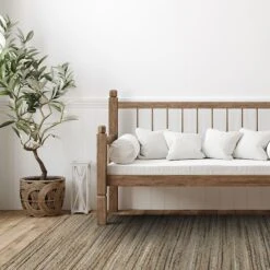 (B729) Ty Pennington Kensie Natural Striped Jute Area Rug, 5x7 -Home Decor Store b729 ty pennington kensie natural striped jute area rug 5x7 6