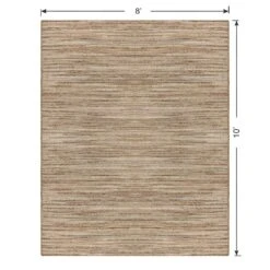 (B729) Ty Pennington Kensie Natural Striped Jute Area Rug, 8x10 -Home Decor Store b729 ty pennington kensie natural striped jute area rug 8x10 5