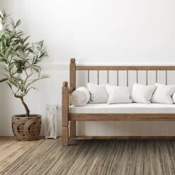 (B729) Ty Pennington Kensie Natural Striped Jute Area Rug, 8x10 -Home Decor Store b729 ty pennington kensie natural striped jute area rug 8x10 6