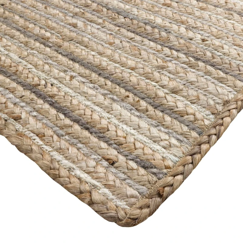 (B729) Ty Pennington Kensie Natural Striped Jute Runner, 2x7 2 (B729) Ty Pennington Kensie Natural Striped Jute Runner, 2x7 - Image 2