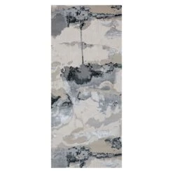 (B757) Miramar Ivory Abstract Accent Rug, 2x4