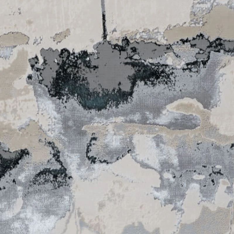 (B757) Miramar Ivory Abstract Accent Rug, 2x4 2 (B757) Miramar Ivory Abstract Accent Rug, 2x4 - Image 2