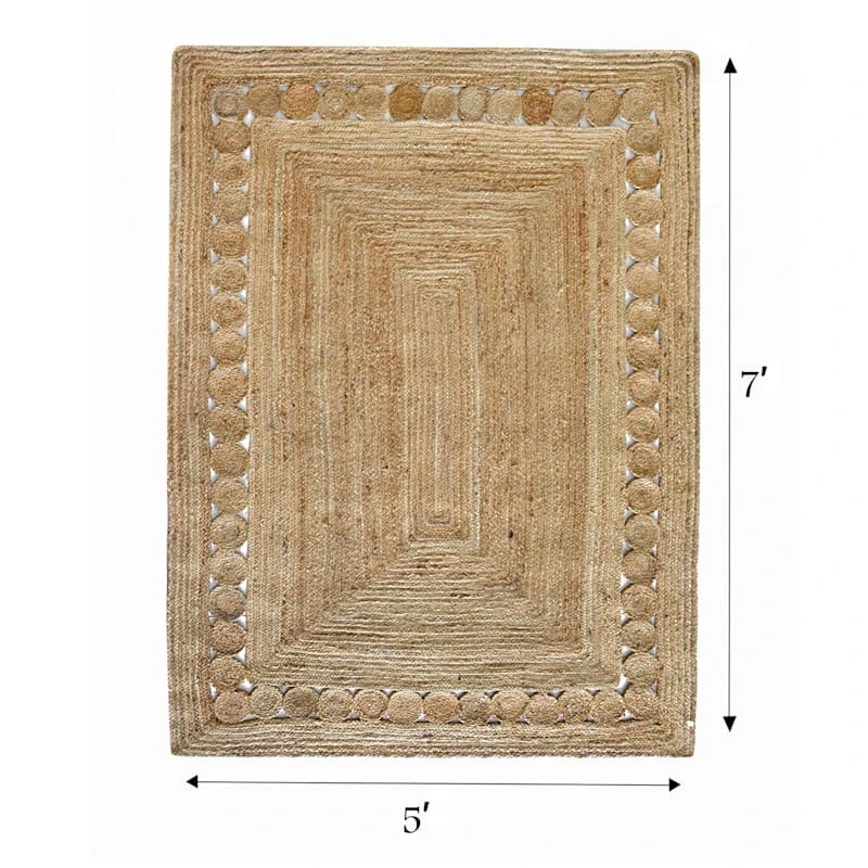(B760) Found & Fable Jute Braided Area Rug, 5x7 4 (B760) Found & Fable Jute Braided Area Rug, 5x7 - Image 4
