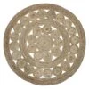 (B773) Braided Jute Round Area Rug, 5'