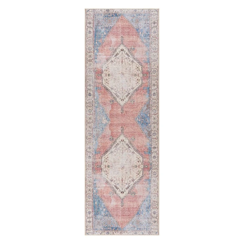 (B783) Found & Fable Amelie Multi Medallion Washable Runner, 2x7 1 (B783) Found & Fable Amelie Multi Medallion Washable Runner, 2x7