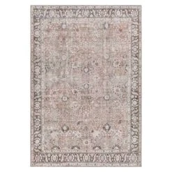 (B784) Colin Multi Floral Washable Area Rug, 5x7