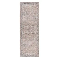 (B784) Colin Multi Floral Washable Runner, 2x7