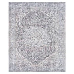 (B785) Colin Blue Medallion Washable Area Rug, 8x10