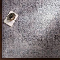 (B785) Colin Blue Medallion Washable Area Rug, 8x10 -Home Decor Store b785 colin blue medallion washable area rug 8x10 3