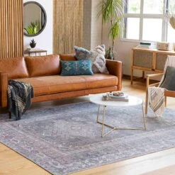 (B786) Honeybloom Colin Multicolor Medallion Washable Area Rug, 8x10 -Home Decor Store b786 honeybloom colin multicolor medallion washable area rug 8x10 6