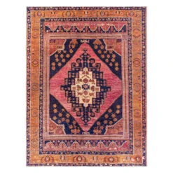 (B794) Amelie Multicolor Medallion Washable Area Rug, 8x10