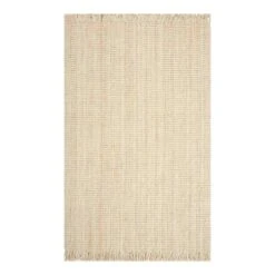 (B795) Fairfax Natural Jute Fringe Accent Rug, 3x5
