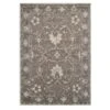 (B803) Antiqua Dark Grey Floral Area Rug, 5x7