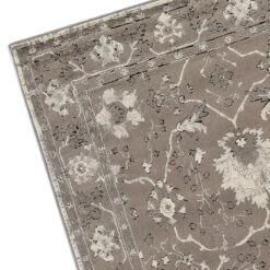 (B803) Antiqua Dark Grey Floral Runner, 2x6 -Home Decor Store b803 antiqua dark grey floral runner 2x6 3