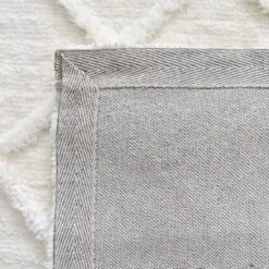 (B813) Ivory Diamond Tufted Area Rug, 5x7 -Home Decor Store b813 ivory diamond tufted area rug 5x7 3