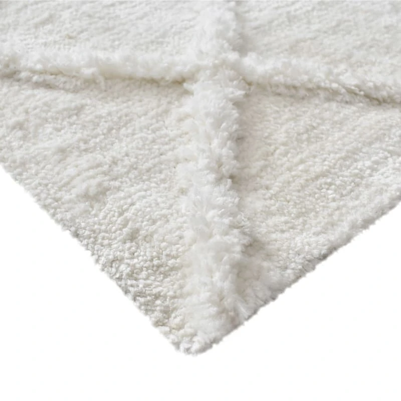 (B813) Ivory Diamond Tufted Area Rug, 8x10 2 (B813) Ivory Diamond Tufted Area Rug, 8x10 - Image 2