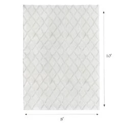 (B813) Ivory Diamond Tufted Area Rug, 8x10 8 (B813) Ivory Diamond Tufted Area Rug, 8x10 -Home Decor Store b813 ivory diamond tufted area rug 8x10 4