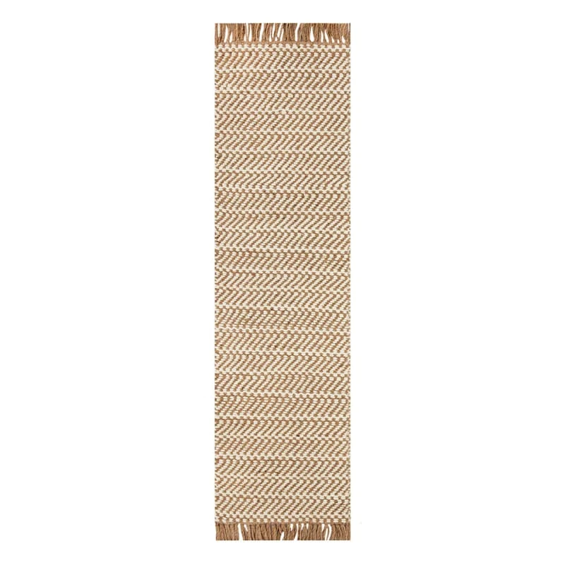(B821) Crosby St Moore Natural Herringbone Runner, 2x7 1 (B821) Crosby St Moore Natural Herringbone Runner, 2x7