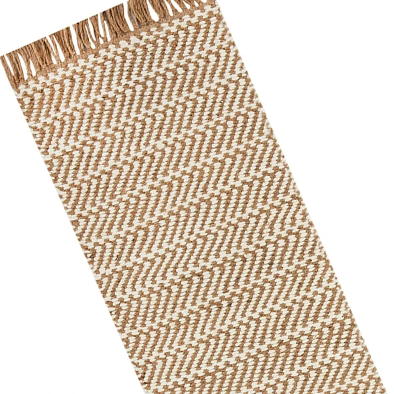 (B821) Crosby St Moore Natural Herringbone Runner, 2x7 4 (B821) Crosby St Moore Natural Herringbone Runner, 2x7 - Image 4
