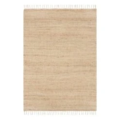(B825) Honeybloom Lawrence Jute Fringe Area Rug, 5x7