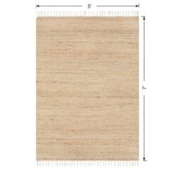(B825) Honeybloom Lawrence Jute Fringe Area Rug, 5x7 -Home Decor Store b825 honeybloom lawrence jute fringe area rug 5x7 6