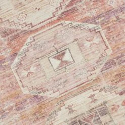 (B826) Red & Pink Tribal Patterned Washable Area Rug, 8x10 -Home Decor Store b826 red pink tribal patterned washable area rug 8x10 4