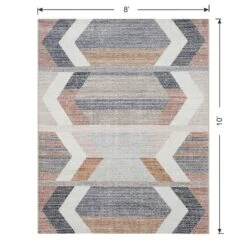 (B827) Arrow Multicolor Washable Area Rug, 8x10 12 (B827) Arrow Multicolor Washable Area Rug, 8x10 -Home Decor Store b827 arrow multicolor washable area rug 8x10 6