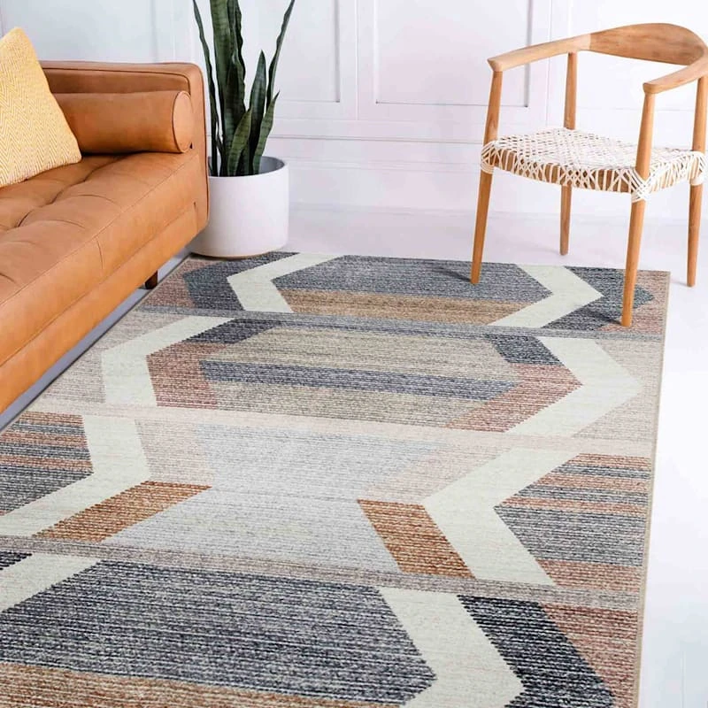 (B827) Arrow Multicolor Washable Area Rug, 8x10 7 (B827) Arrow Multicolor Washable Area Rug, 8x10 - Image 7