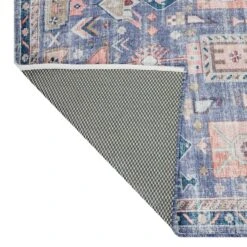 (B828) Blue Floral Medallion Washable Area Rug, 8x10 9 (B828) Blue Floral Medallion Washable Area Rug, 8x10 -Home Decor Store b828 blue floral medallion washable area rug 8x10 3