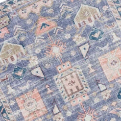 (B828) Blue Floral Medallion Washable Area Rug, 8x10 10 (B828) Blue Floral Medallion Washable Area Rug, 8x10 -Home Decor Store b828 blue floral medallion washable area rug 8x10 4