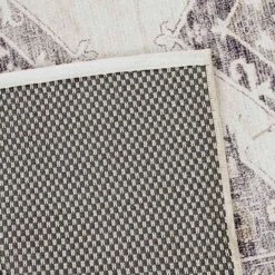 (B829) Grey & White Floral Washable Accent Rug, 3x5 -Home Decor Store b829 grey white floral washable accent rug 3x5 4