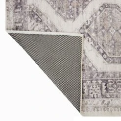 (B829) Grey & White Floral Washable Area Rug, 5x7 9 (B829) Grey & White Floral Washable Area Rug, 5x7 -Home Decor Store b829 grey white floral washable area rug 5x7 3