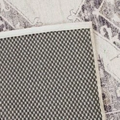 (B829) Grey & White Floral Washable Runner, 2x7 -Home Decor Store b829 grey white floral washable runner 2x7 4