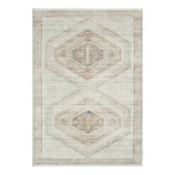 (B830) Pink Multicolor Tribal Washable Area Rug, 5x7