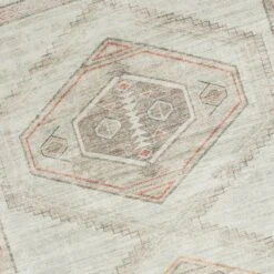 (B830) Pink Multicolor Tribal Washable Area Rug, 5x7 -Home Decor Store b830 pink multicolor tribal washable area rug 5x7 4