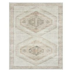 (B830) Pink Multicolor Tribal Washable Area Rug, 8x10