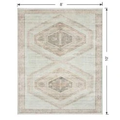 (B830) Pink Multicolor Tribal Washable Area Rug, 8x10 -Home Decor Store b830 pink multicolor tribal washable area rug 8x10 6