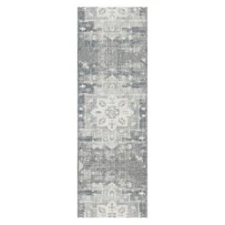(B835) Honeybloom Timo Grey Medallion Runner, 2x7
