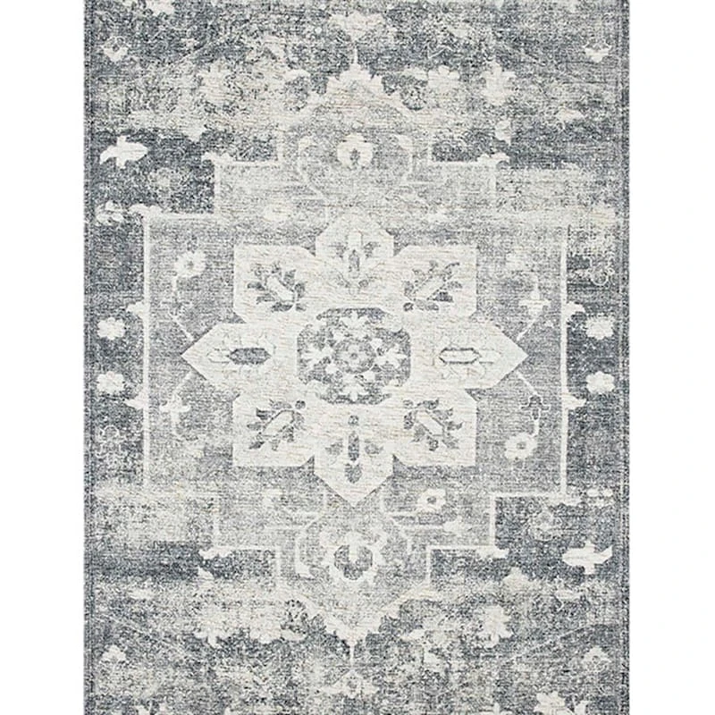 (B835) Honeybloom Timo Grey Medallion Runner, 2x7 2 (B835) Honeybloom Timo Grey Medallion Runner, 2x7 - Image 2