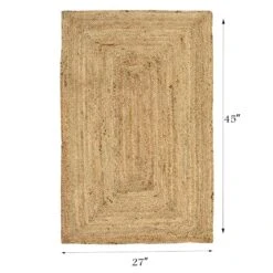 (B850) Honeybloom Kian Jute Accent Rug, 27x45 -Home Decor Store b850 honeybloom kian jute accent rug 27x45 4