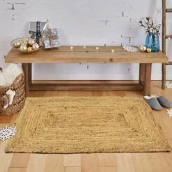 (B850) Honeybloom Kian Jute Accent Rug, 27x45 -Home Decor Store b850 honeybloom kian jute accent rug 27x45 5