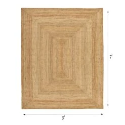(B850) Honeybloom Kian Jute Area Rug, 5x7 -Home Decor Store b850 honeybloom kian jute area rug 5x7 4