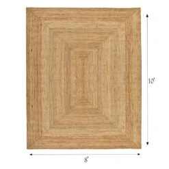(B850) Honeybloom Kian Jute Area Rug, 8x10 -Home Decor Store b850 honeybloom kian jute area rug 8x10 4