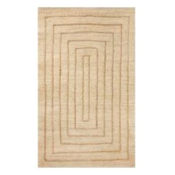 (B852) Tracey Boyd Arlo Natural Jute Area Rug, 5x7