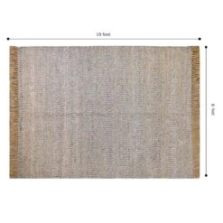 (B855) Found & Fable Element Natural Jute & Wool Woven Area Rug, 8x10 -Home Decor Store b855 found fable element natural jute wool woven area rug 8x10 5