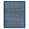 (B856) Honeybloom Roka Blue & White Striped Area Rug, 8x10